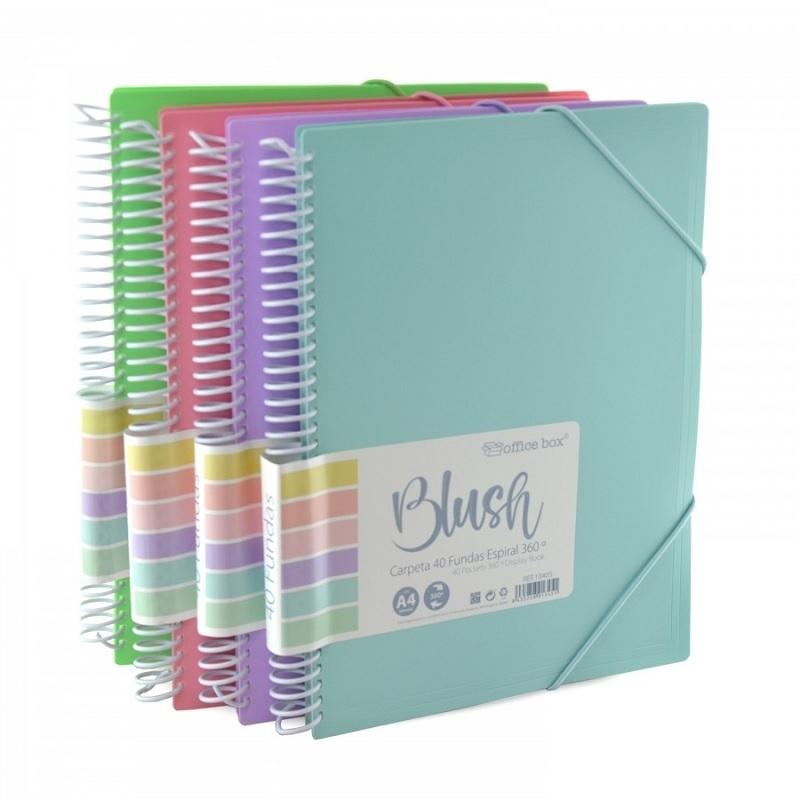 CARPETA DE 40 FUNDAS BLUSH CON ESPIRAL