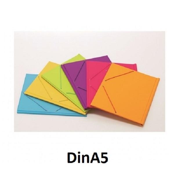 CARPETA DE GOMAS CON SOLAPAS DE CARTON FORRADO PVC DINA5 O DINA4 IBERPLAS FUN COLOR