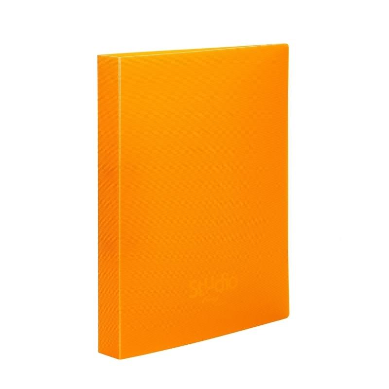 CARPETA 4 ANILLAS 40MM DINA4 STUDIO PARDO NARANJA