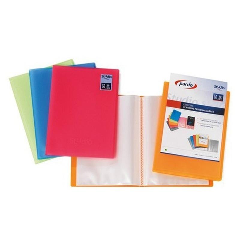 CARPETA DE 20 FUNDAS DINA4 SOLDADAS PERSONALIZABLE PARDO STUDIO