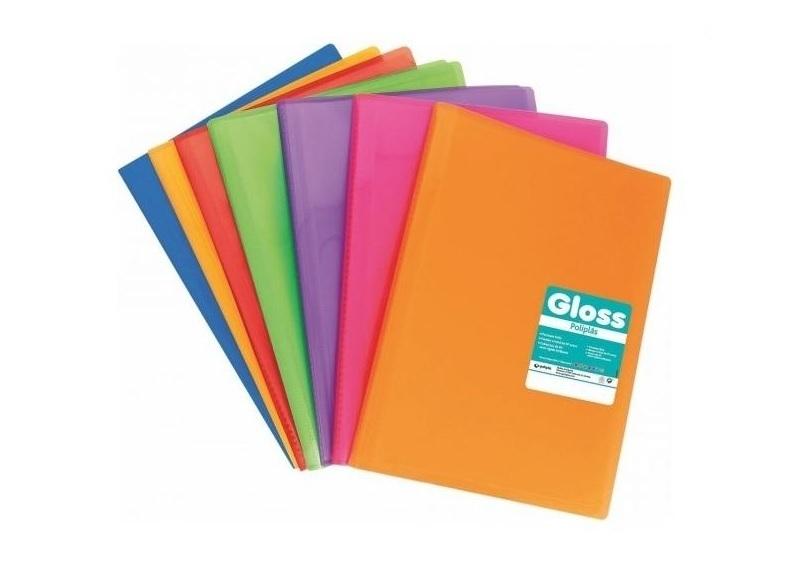 CARPETA DE 20 FUNDAS FOLIO SOLDADAS POLIPLAS GLOSS GRAFOPLAS