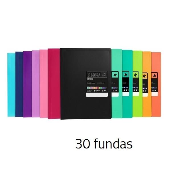 CARPETA DE 30 FUNDAS POLIPLAS FOLIO LIKE2 COLORES SURTIDOS 01472399