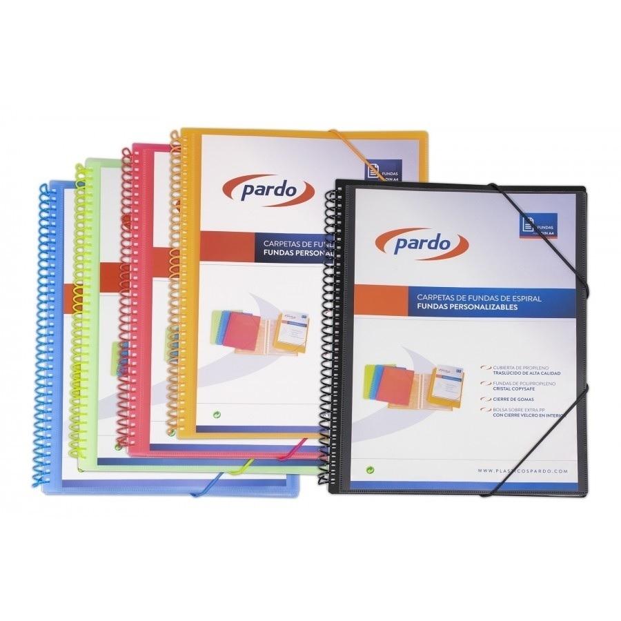 CARPETA DE 20 FUNDAS DINA4 CON GOMAS PARDO STUDIO STYLE ESPIRAL PPP PERSONALIZABLE