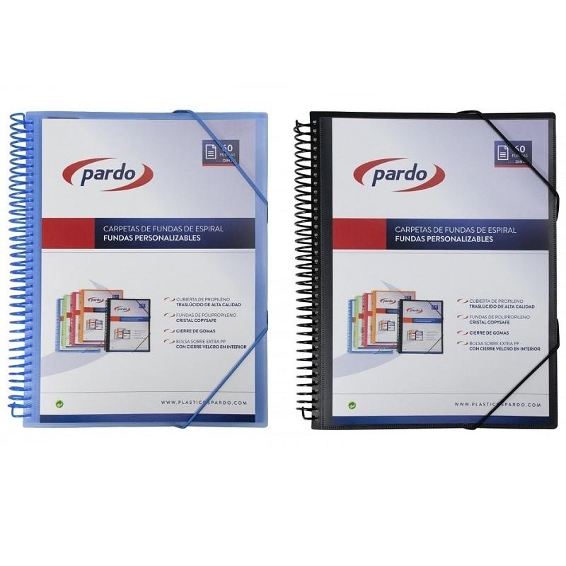 CARPETA DE 60 FUNDAS DINA4 CON GOMAS PARDO STUDIO STYLE ESPIRAL PPP PERSONALIZABLE