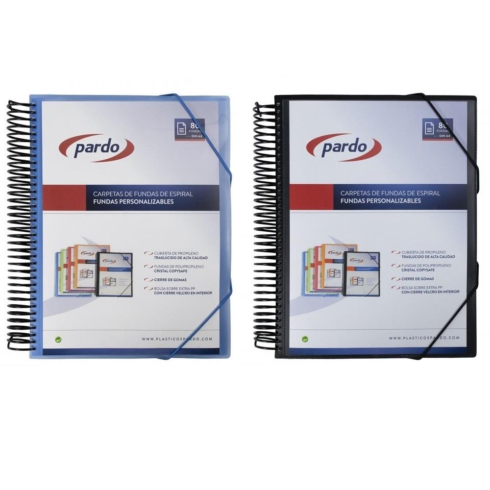 CARPETA DE 80 FUNDAS DINA4 CON GOMAS PARDO STUDIO STYLE ESPIRAL PPP PERSONALIZABLE