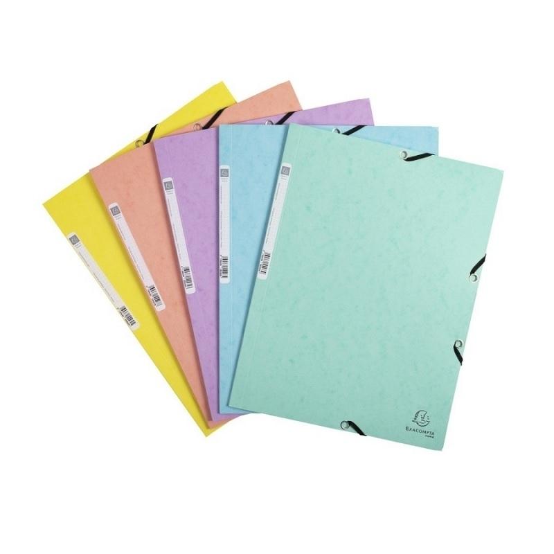 CARPETA DE GOMAS CON SOLAPAS DINA4 EXACOMPTA AQUAREL CARTULINA LUSTRADA CON ETIQUETA COLORES PASTEL SURTIDO