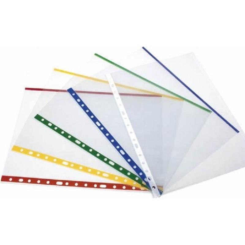 FUNDAS MULTITALADRO BANDA COLOR DINA4 PACK 10 FUNDAS GRAFOPLAS POLIPROPILENO 80 MICRAS