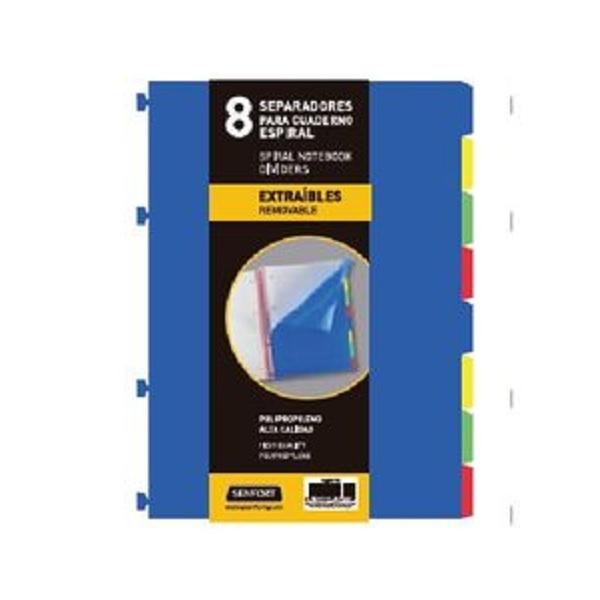 SEPARADORES 8 POSICIONES DINA4 PARA CUADERNO ESPIRAL