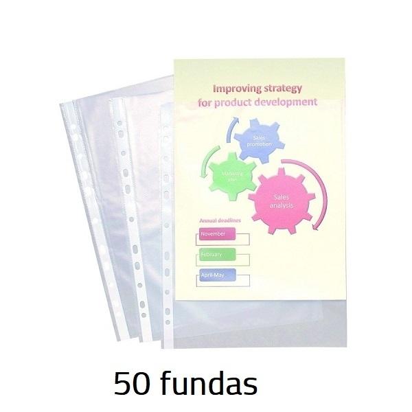 FUNDAS MULTITALADRO DINA4 PACK 50 FUNDAS EXACOMTA LISA ALTA TRANSPARENCIA 6/100º