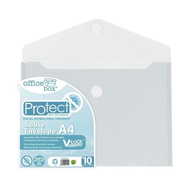 SOBRE CIERRE VELCRO DINA4 PPP V-LOCK PROTECT ANTIMICROBIAL