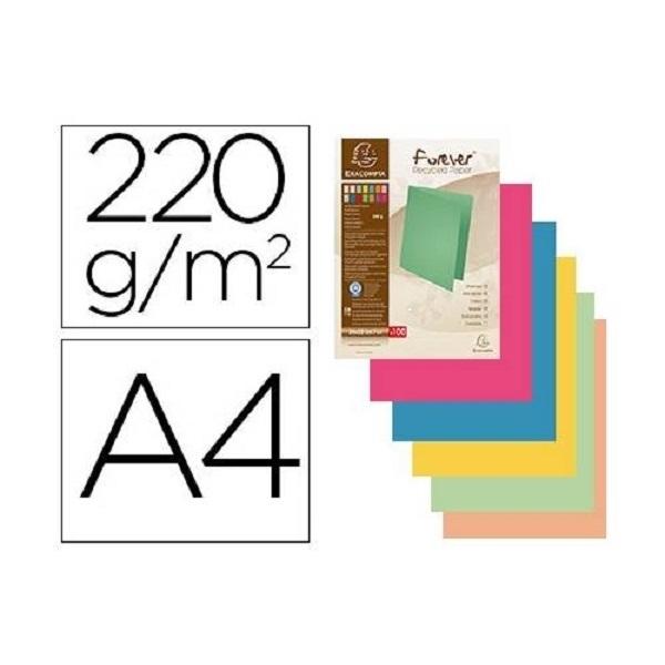 SUBCARPETA DINA4 EXACLAIR FOLDYNE COLORES SURTIDOS 220GR RECICLADAS PACK 100UDS