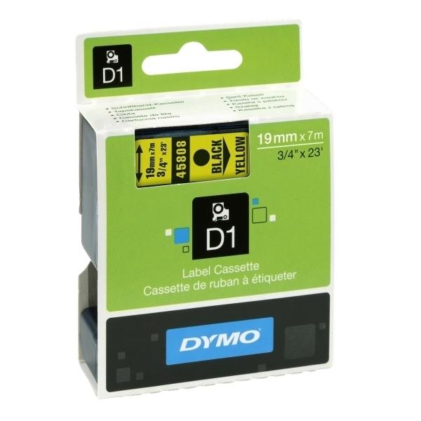 CINTA DE DYMO D1 19X7M NEGRO SOBRE AMARILLO 45808