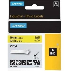 CINTA ROTULAR DYMO RHINO 19MMX3,5M NYLON NEGRO AMARILLO