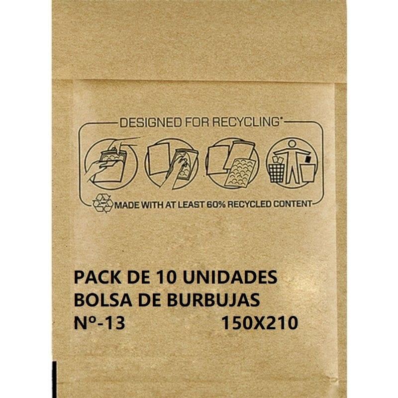 SOBRE BOLSA PAPEL BURBUJA Nº 13 150X210 PAQUETE 10UDS