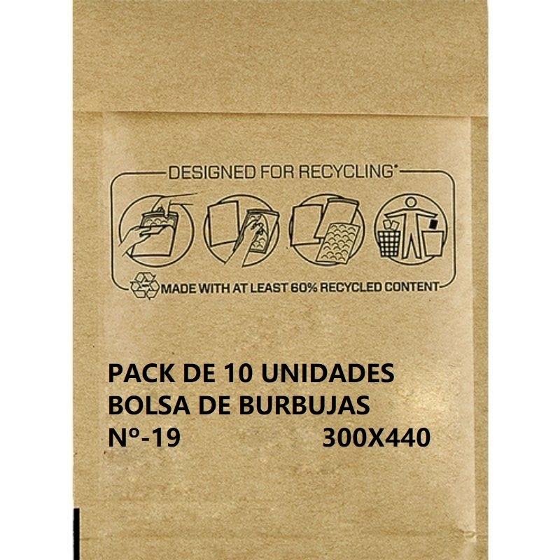SOBRE BOLSA PAPEL BURBUJA Nº 19 300X440 PAQUETE 10UDS