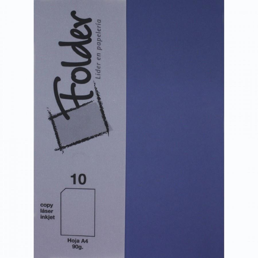 PAPEL DINA4 90GR 10HOJAS  FOLDER COLOR AZUL