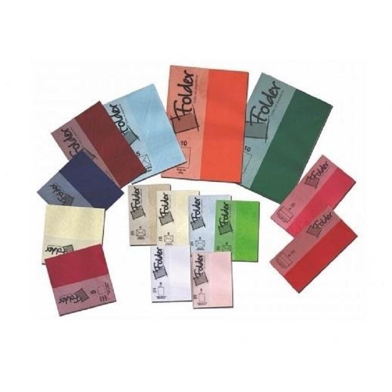 SOBRES PACK 5 SOBRES CUADRADOS FOLDER COLORES 90GR 164X164