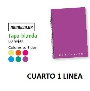 CUADERNO ESP DINA5 LINEAS TBB 80H 60GR MONOCOLOR FOLDER