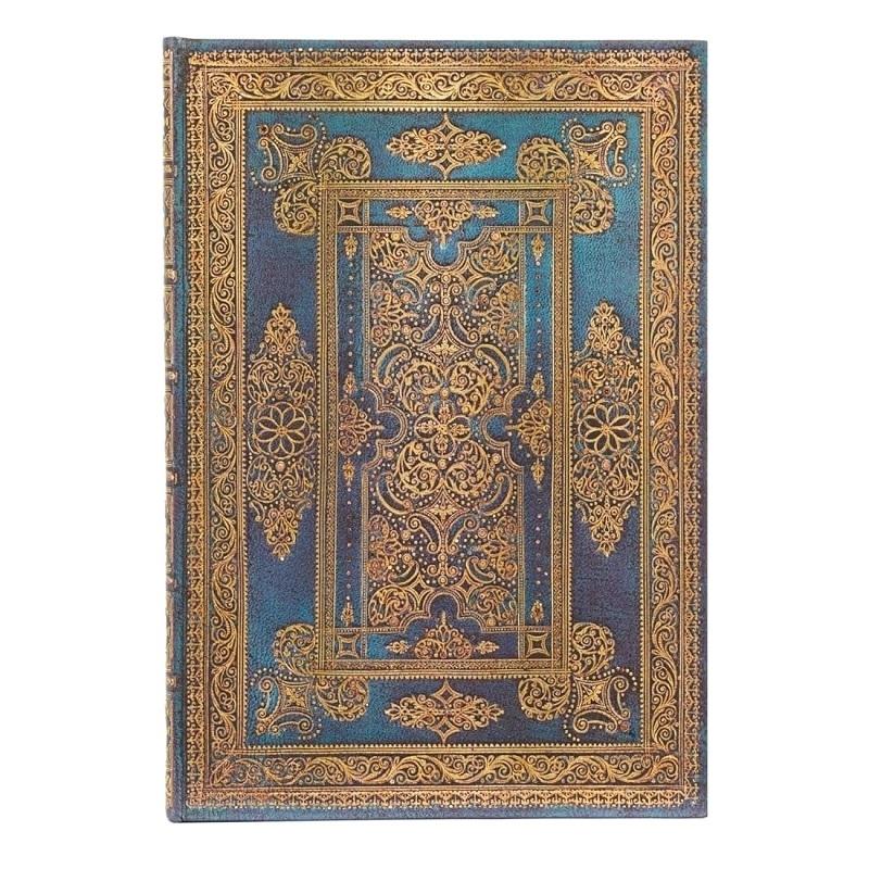 CUADERNO COSIDO PAPERBLANKS LUJO AZUL TAPA DURA 144H RAYADA 180X230MM