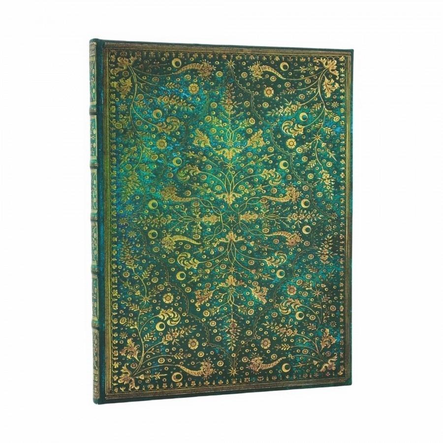 CUADERNO COSIDO PAPERBLANKS FLOR ESMERALDA TAPA DURA 144H LISA  180X230MM