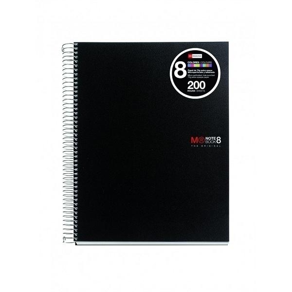 CUADERNO ESP DINA5 MICROPER 5X5 TDD 8 BANDA PPP 200H CLASIFICADOR NEGRO