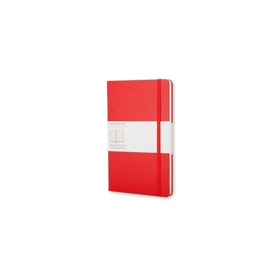 CUADERNO COSIDO MOLESKINE 5X5 CLASSIC LARGE 13X21CM CON GOMA ROJO