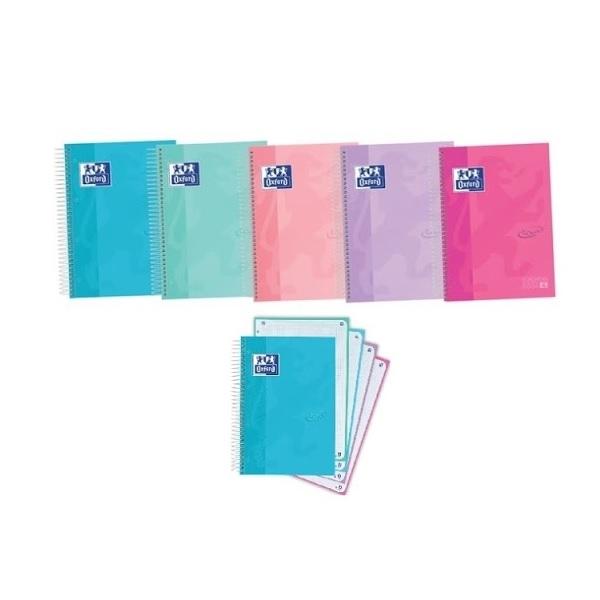 CUADERNO ESP 4 BANDAS  TOUCH PASTEL DINA4+ 120H 5X5