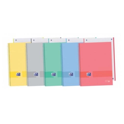 CUADERNO ESP DINA4 MICROPER 5X5 TDD 1 BANDA 80H OXFORD&YOU GRIS PASTEL