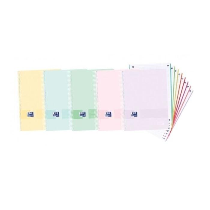 CUADERNO ESP 8 BANDAS LIVE&GO DINA4+ 160H 5X5 COLORES PASTEL