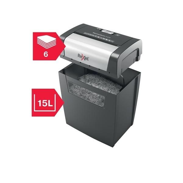 DESTRUCTORA REXEL MOMENTUM X406  NEGRO/PLATA