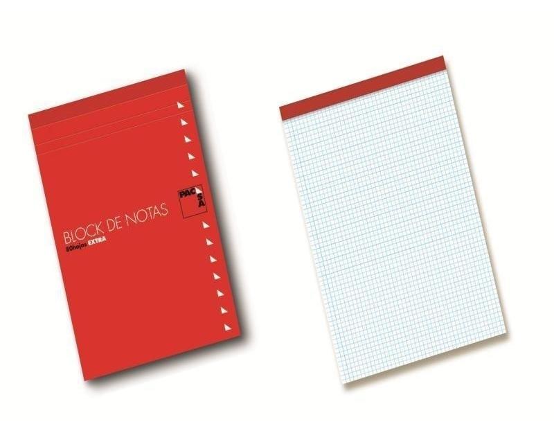 BLOCK DE NOTAS GRAPADO 80 HOJAS CON TAPA PACSA