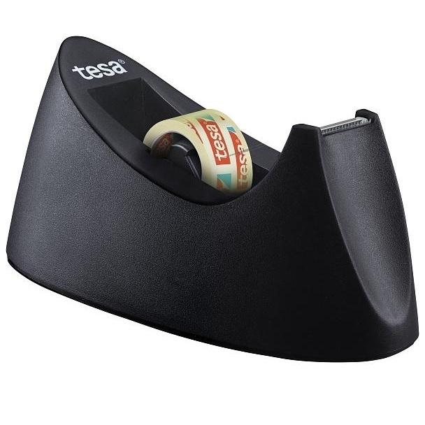 PORTARROLLOS DE SOBREMESA TESA 33 M CURVE + TESAFILM TRANSPARENTE 1 ROLLO 10 MX19MM