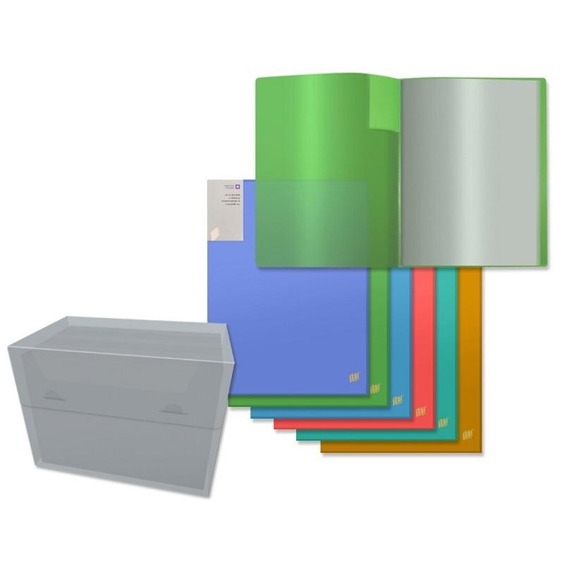 CARPETA DE 10 FUNDAS DINA4 TRANSPARENTES COLORES SURTIDOS YES