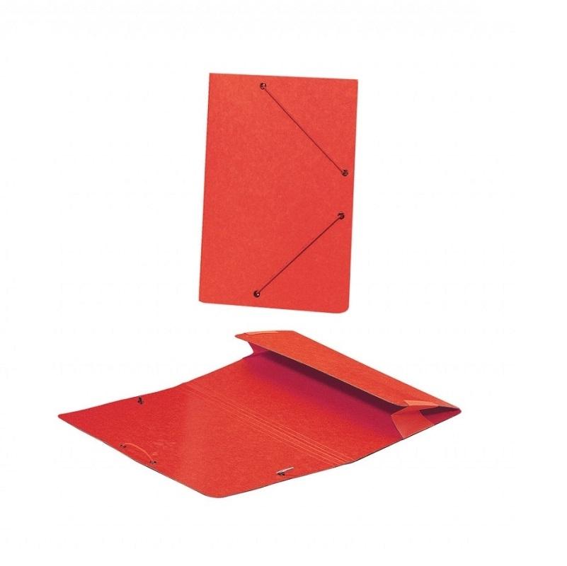 CARPETA DE CARTON FOLIO CON GOMA BOLSA COLOR BRILLO ROJO SENFORT (10)