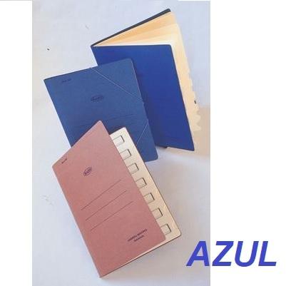 CARPETA MULTIPLE 7 DEPARTAMENTOS COMPARTIMENTOS CARTON AZUL SARO