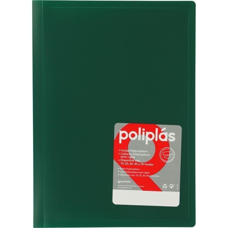 CARPETA DE 10 FUNDAS FOLIO POLIPLAS VERDE 01430020