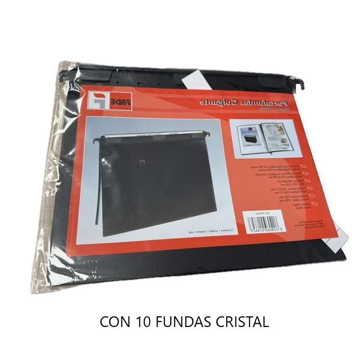 CARPETA COLGANTE CON 10 FUNDAS CRISTAL