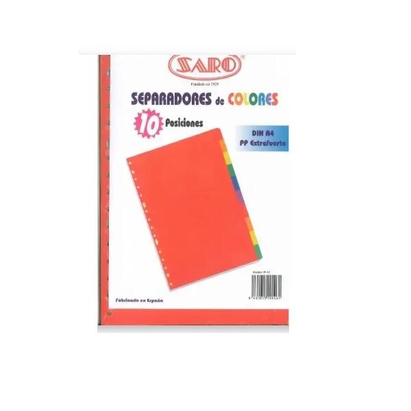 SEPARADOR INDICE 10 DINA4 PPP EXTRA  SP-10