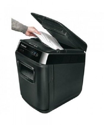 DESTRUCTORA FELLOWES AUTO-MAX 200C (200H PARTIC.) NIVEL DE SEGURIDAD 4 - PARTICULA 4X38MM  ANCHO 230MM  DEP.32L