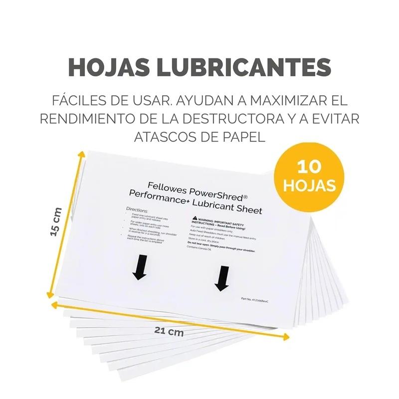 HOJAS LUBRICANTES DE ACEITE VEGETAL PACK 10 UNIDADES