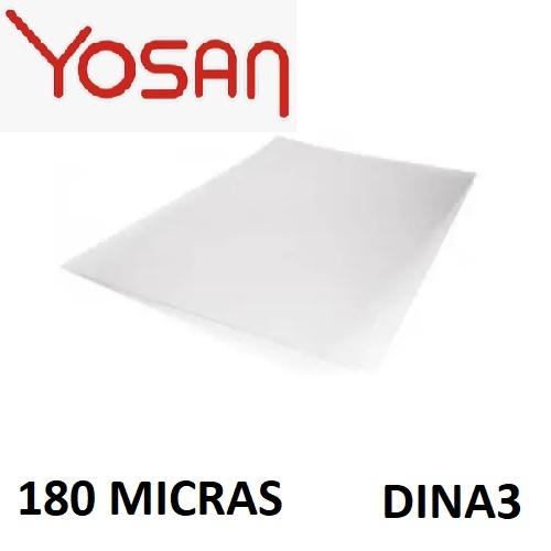 TAPAS DE ENCUADERNAR DINA3 YOSAN 0 180 MICRAS PVC CRISTAL
