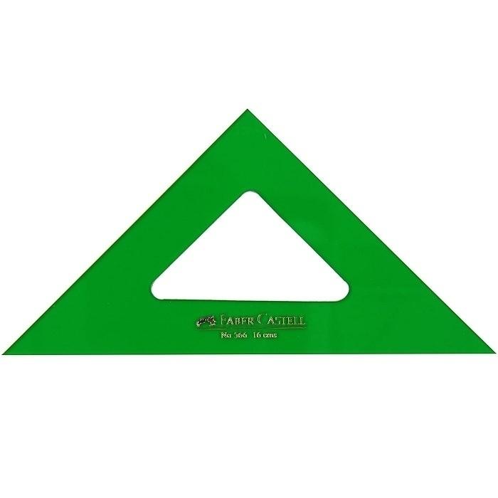 ESCUADRA NO GRADUADA 16CM VERDE PLASTICO FABER CASTEL