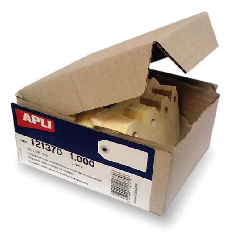 ETIQUETAS COLGANTES ARANDELA APLI 63X125MM 1000UDS.(121376)