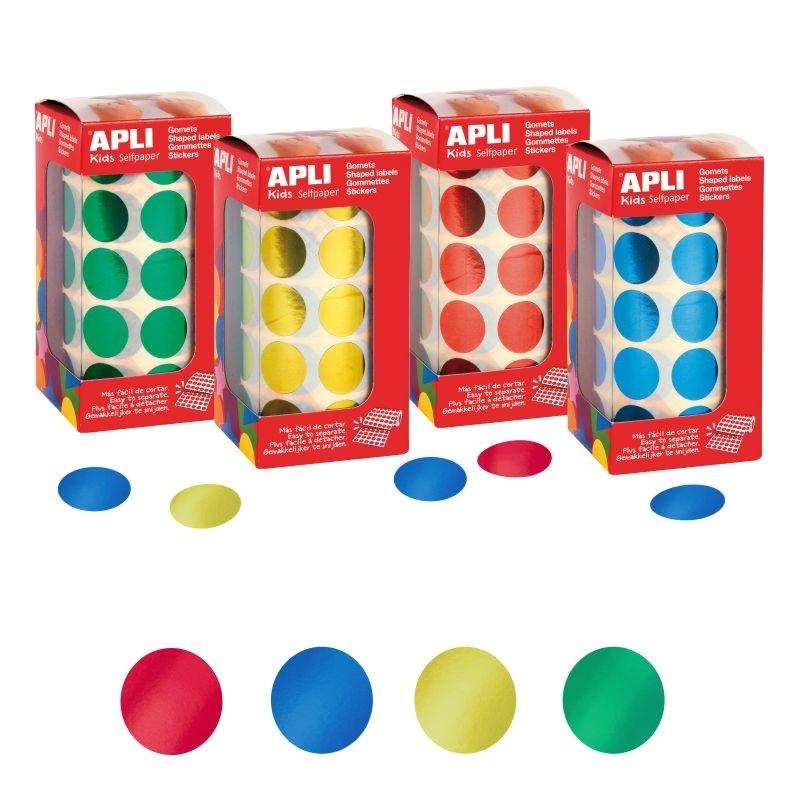 GOMETS EN ROLLO GOMETS METALIZADOS REDONDOS 20MM HOLOGRAFICO APLI (11634)