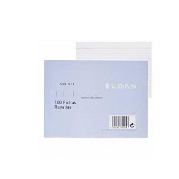 FICHAS Nº5 RAYADAS 160X215MM PAQUETE 100UDS LOAN
