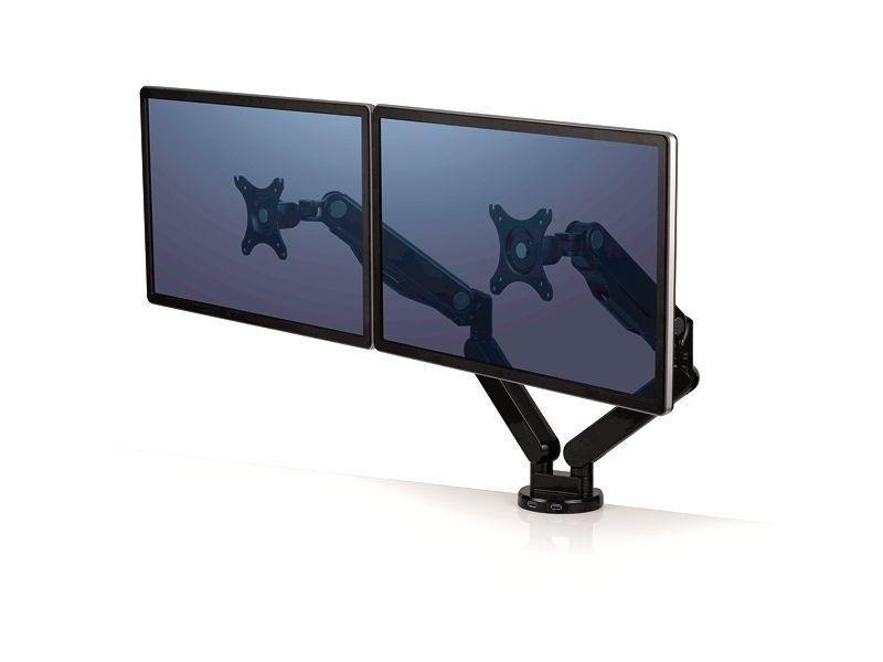 SOPORTE BRAZO MONITOR FELLOWES DOBLE PLATINUM SERIES NEGRO