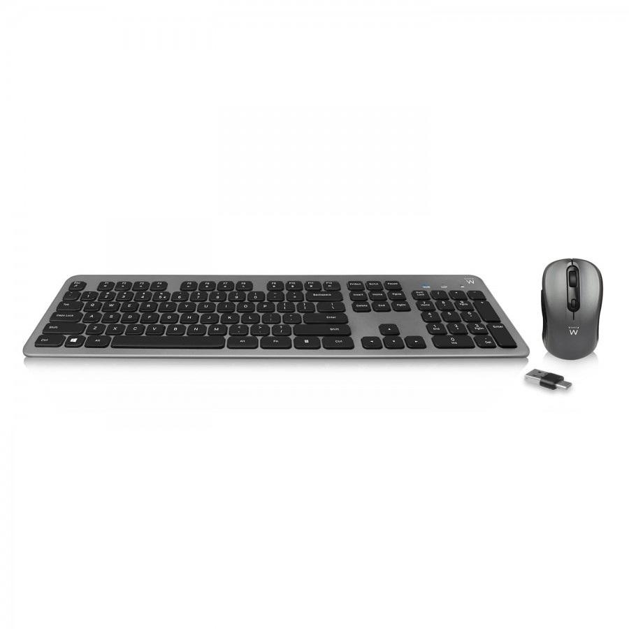 TECLADO + RATON INCLUIDO RF INALAMBRICO QWERTY ESPAÑOL EWENT EW3272 NEGRO