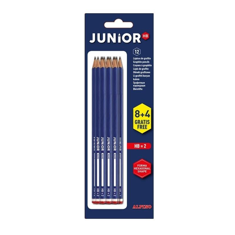 LAPIZ ALPINO JUNIOR SIN GOMA BLISTER 8+4 JU000012