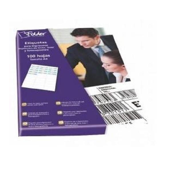 ETIQUETAS BLANCAS FOLDER INKJET LASER Y COPY 100 HOJAS DINA4