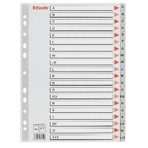 INDICE ESSELTE PPP ALFABETICO DINA4 20 PESTAÑAS 11 TALADROS GRIS CON IND.COL.
